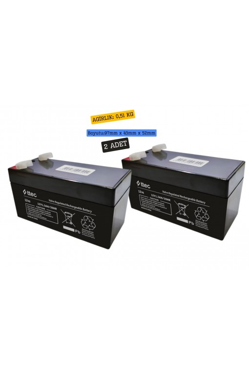 TTEC 12V 1.3Ah Akü 2li TTEC 12V 1.3Ah Akü 2li